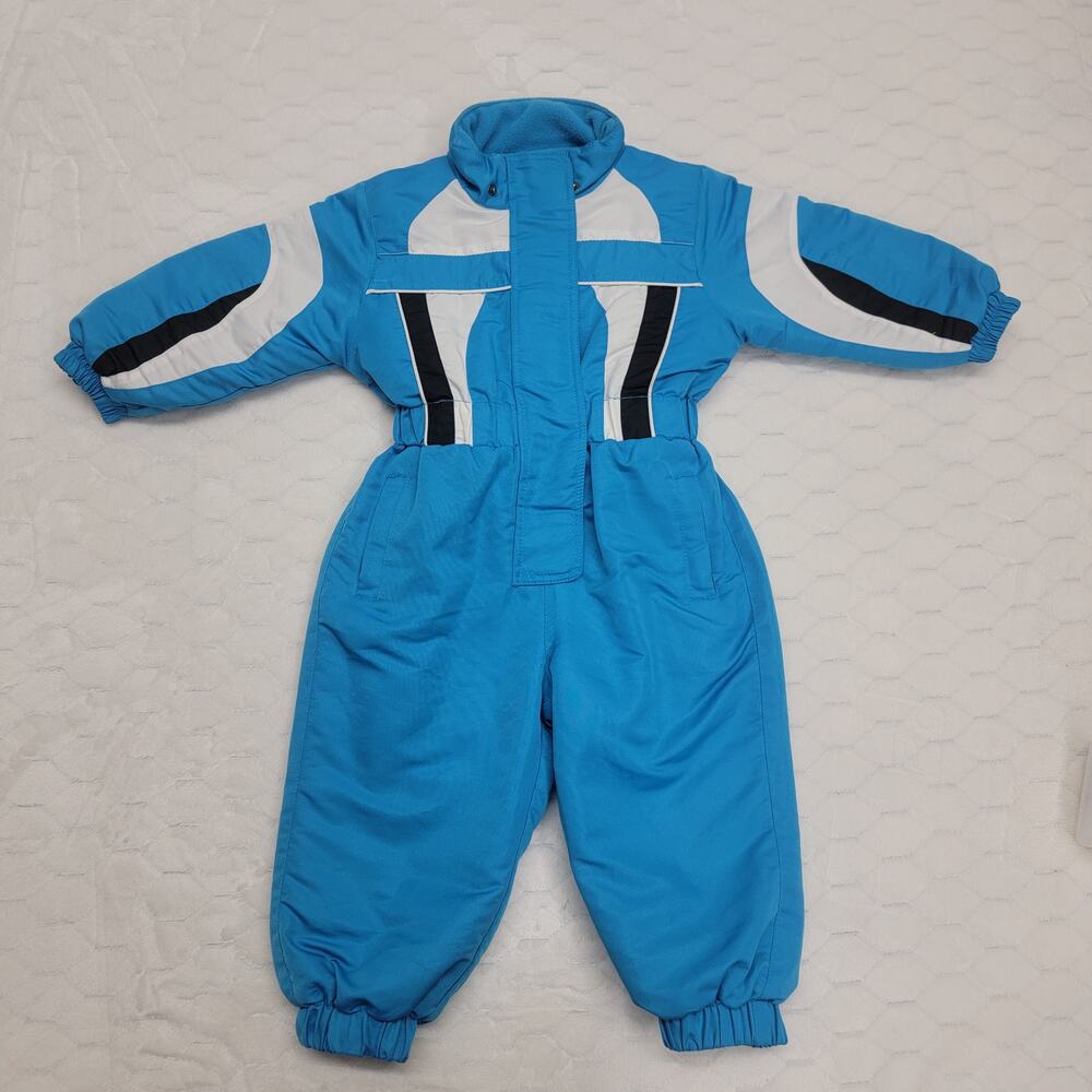 Sportcaster Toddler Boy Blue One Piece Snowsuit Insulated Fleece Lined Size 18M